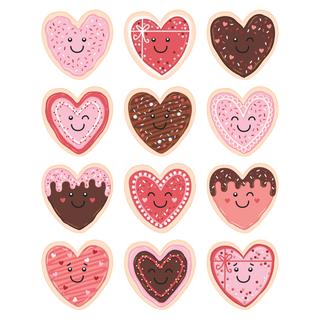 Frosted Heart Cookies Stickers