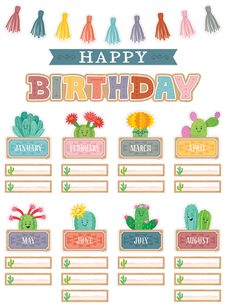 Happy Cactus Crew Happy Birthday Mini Bulletin Board Set