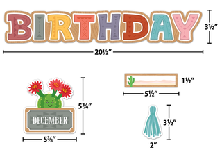 Happy Cactus Crew Happy Birthday Mini Bulletin Board Set