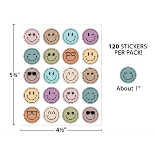 Calming Colors Smiley Faces Stickers