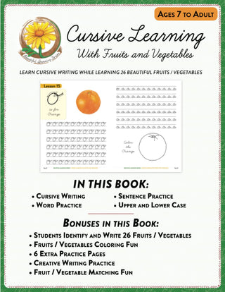 Cursive Learning With Fruits and Vegetables