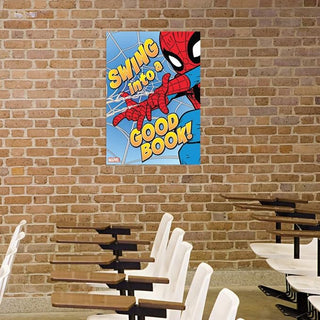 ''Swing Into a Good Book'' Marvel Spiderman Poster 13" X 19"