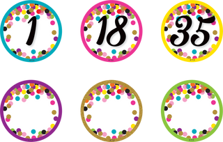 Confetti Numbers Magnetic Accents