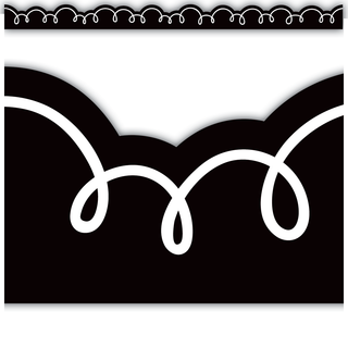 Black with White Squiggles Magnetic Border