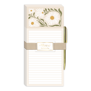 FLOWER MARKET DAISY MAGNETIC LIST PAD WITH PEN