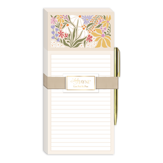 FLOWER MARKET WILDFLOWERS MAGNETIC LIST PAD WITH PEN