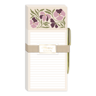 FLOWER MARKET PANSY MAGNETIC LIST PAD WITH PEN