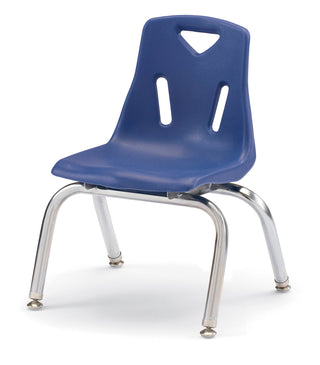 Berries Stacking Chair - Chrome-Plated Legs - Blue