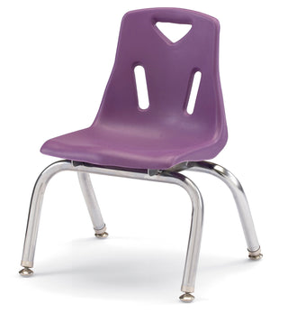 Berries Stacking Chair - Chrome-Plated Legs - Purple