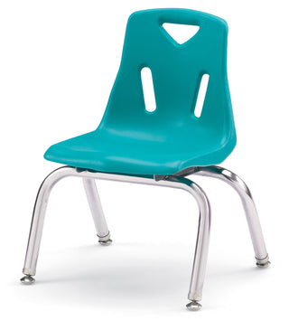 Berries Stacking Chair - Chrome-Plated Legs - Teal
