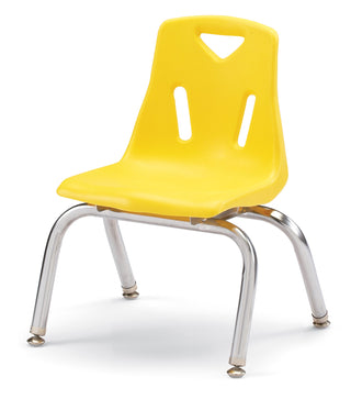 Berries Stacking Chair - Chrome-Plated Legs - Yellow