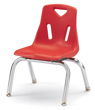 Berries Stacking Chair - Chrome-Plated Legs - Red