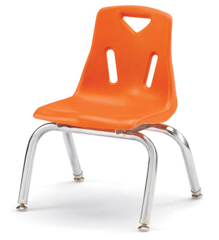 Berries Stacking Chair - Chrome-Plated Legs - Orange