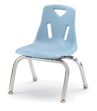 Berries Stacking Chair - Chrome-Plated Legs - Coastal Blue
