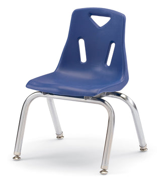 Berries Stacking Chair - Chrome-Plated Legs - Blue