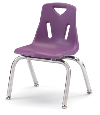 Berries Stacking Chair - Chrome-Plated Legs - Purple