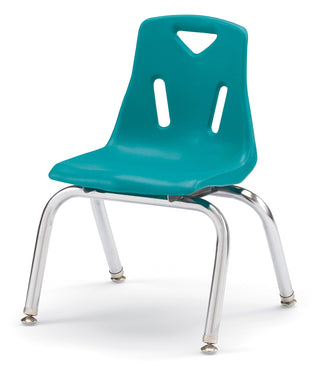 Berries Stacking Chair - Chrome-Plated Legs - Teal