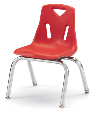 Berries Stacking Chair - Chrome-Plated Legs - Red