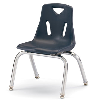 Berries Stacking Chair - Chrome-Plated Legs - Navy