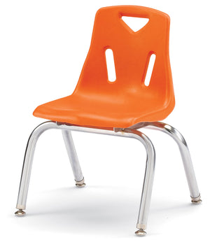 Berries Stacking Chair - Chrome-Plated Legs - Orange