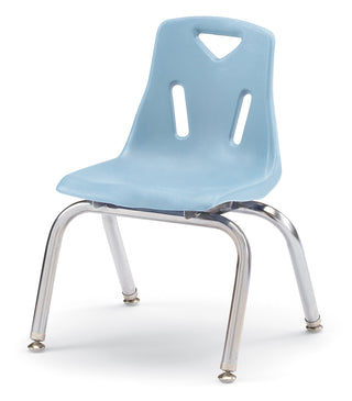 Berries Stacking Chair - Chrome-Plated Legs - Coastal Blue