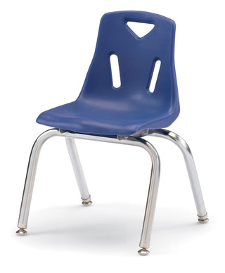 Berries Stacking Chair - Chrome-Plated Legs - Blue