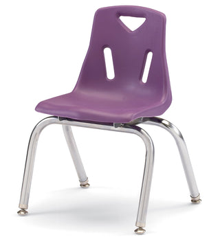 Berries Stacking Chair - Chrome-Plated Legs - Purple
