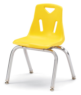 Berries Stacking Chair - Chrome-Plated Legs - Yellow
