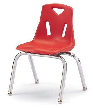 Berries Stacking Chair - Chrome-Plated Legs - Red