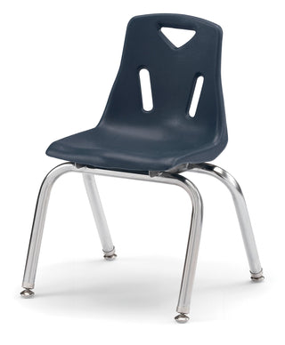Berries Stacking Chair - Chrome-Plated Legs - Navy