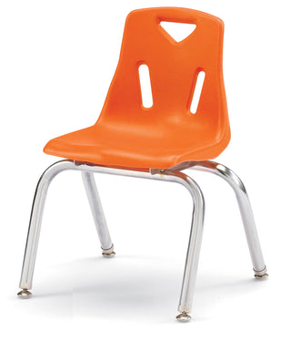 Berries Stacking Chair - Chrome-Plated Legs - Orange