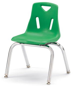 Berries Stacking Chair - Chrome-Plated Legs - Green