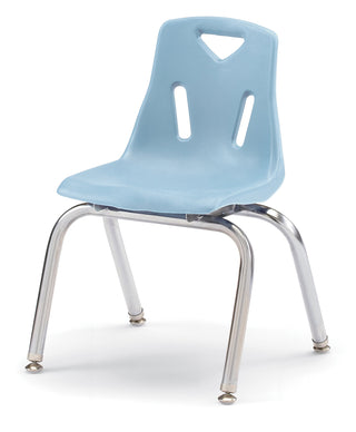 Berries Stacking Chair - Chrome-Plated Legs - Coastal Blue