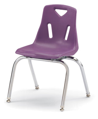 Berries Stacking Chair - Chrome-Plated Legs - Purple