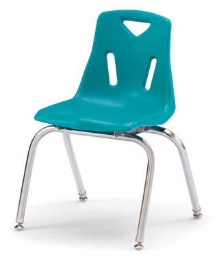 Berries Stacking Chair - Chrome-Plated Legs - Teal