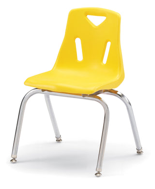 Berries Stacking Chair - Chrome-Plated Legs - Yellow