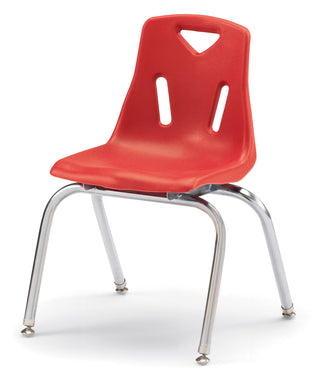 Berries Stacking Chair - Chrome-Plated Legs - Red