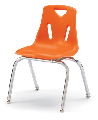Berries Stacking Chair - Chrome-Plated Legs - Orange