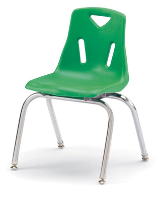 Berries Stacking Chair - Chrome-Plated Legs - Green