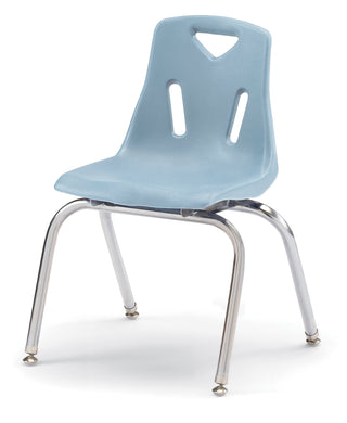 Berries Stacking Chair - Chrome-Plated Legs - Coastal Blue