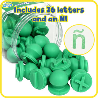 READY 2 LEARN Easy Grip Dough and Paint Stampers - Lowercase Alphabet - Set of 27