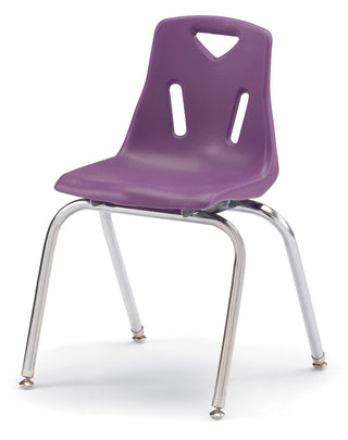 Berries Stacking Chair - Chrome-Plated Legs - Purple