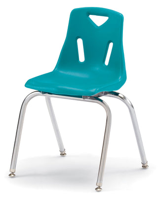 Berries Stacking Chair - Chrome-Plated Legs - Teal