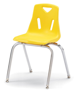 Berries Stacking Chair - Chrome-Plated Legs - Yellow