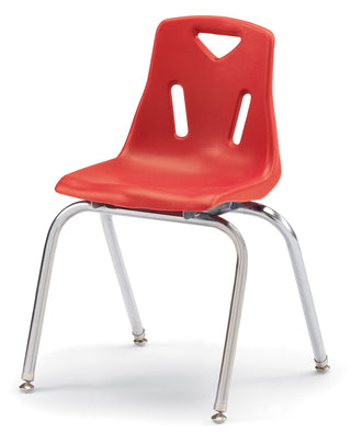 Berries Stacking Chair - Chrome-Plated Legs - Red