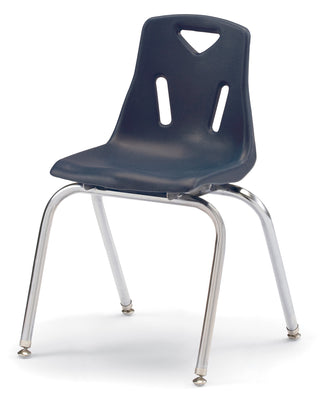Berries Stacking Chair - Chrome-Plated Legs - Navy