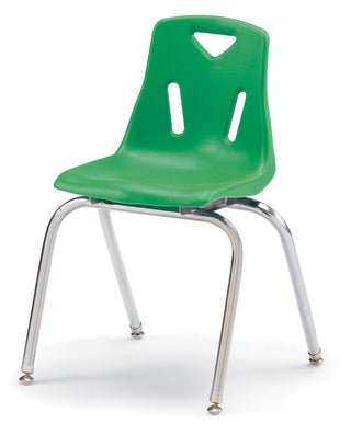 Berries Stacking Chair - Chrome-Plated Legs - Green