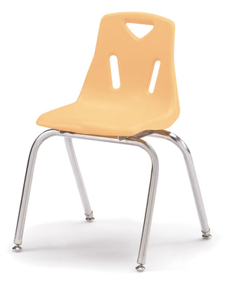 Berries Stacking Chair - Chrome-Plated Legs - Camel