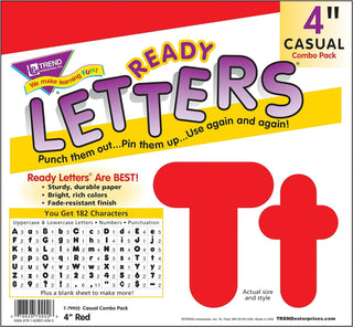 Ready Letters 4" Letter & Number, Red