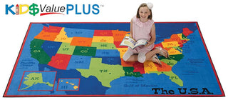 USA Map Value Rug PLUS 6' x 9'
